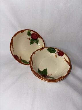 Franciscan Apple Set of 3 Shallow Bowls 5” Vintage USA Hand Painted